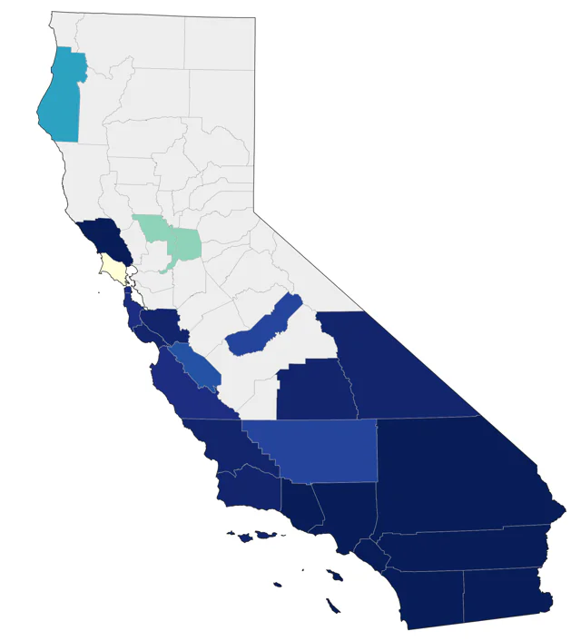 Zone-tailed Hawk county map