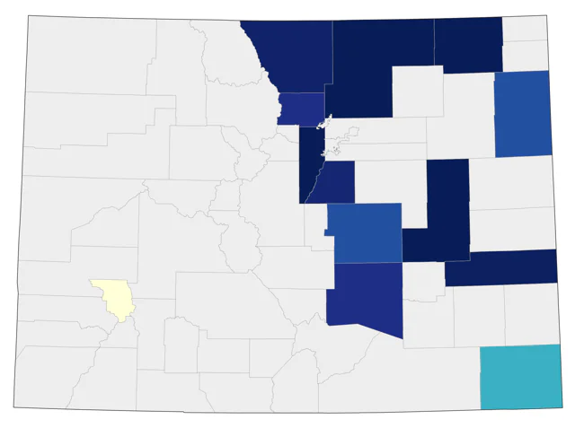 Baird's Sparrow county map