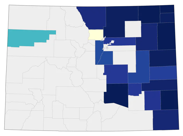Bell's Vireo county map