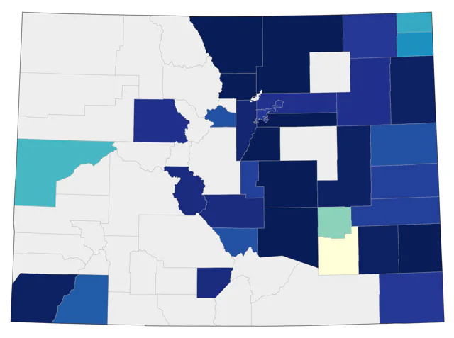 Black-throated Blue Warbler county map