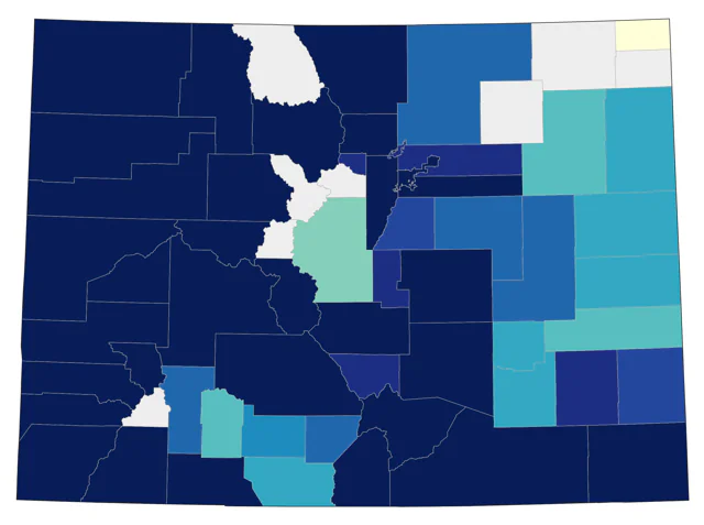 Black-throated Gray Warbler county map