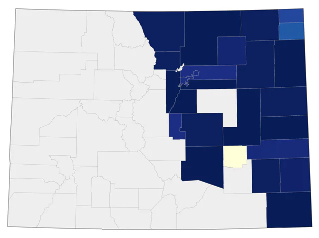 Blue-headed Vireo county map