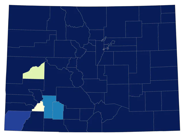 Common Grackle county map