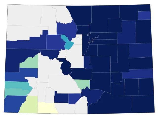 Eastern Bluebird county map