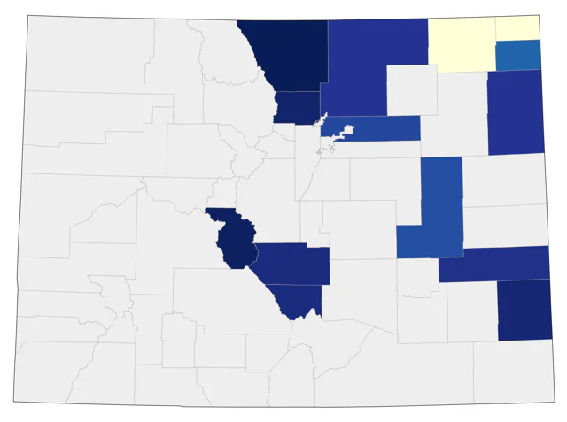 Eastern Meadowlark county map