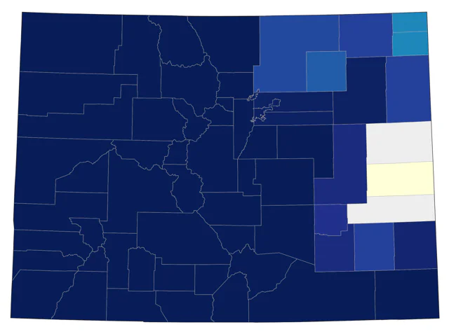 Evening Grosbeak county map
