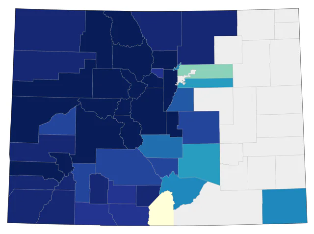 Gray-crowned Rosy-Finch county map