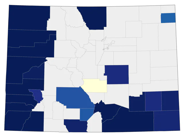 Gray Vireo county map