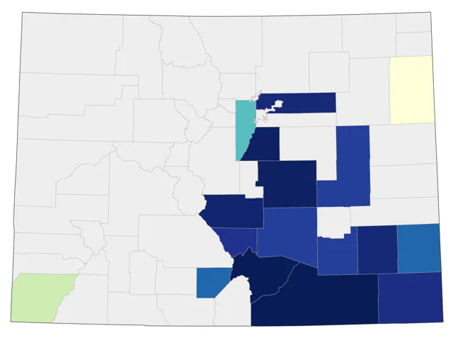 Hepatic Tanager county map