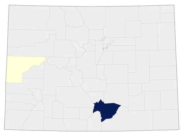 Lawrence's Goldfinch county map