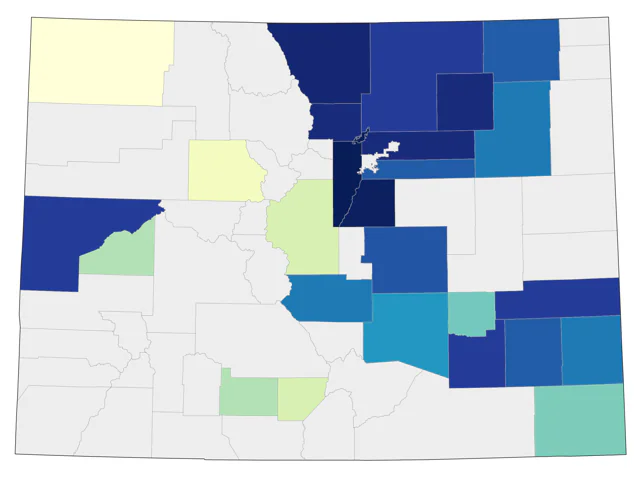 Little Blue Heron county map