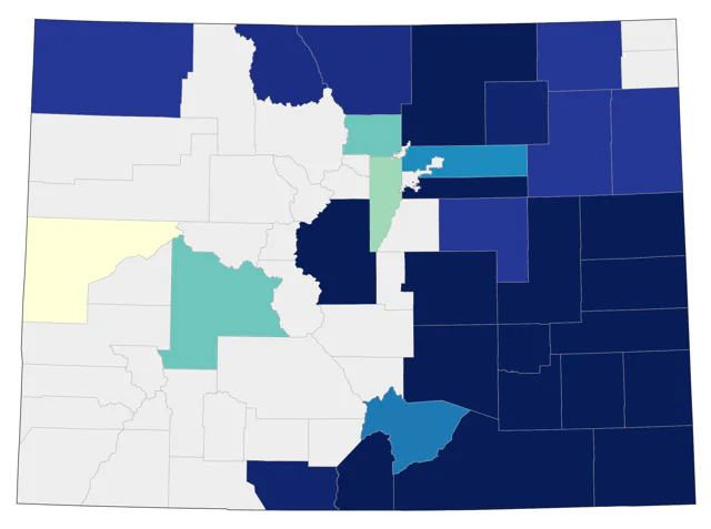 Mountain Plover county map