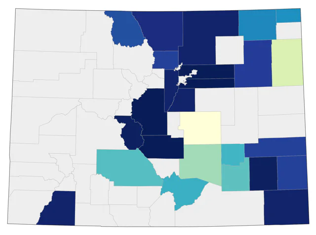 Tricolored Heron county map