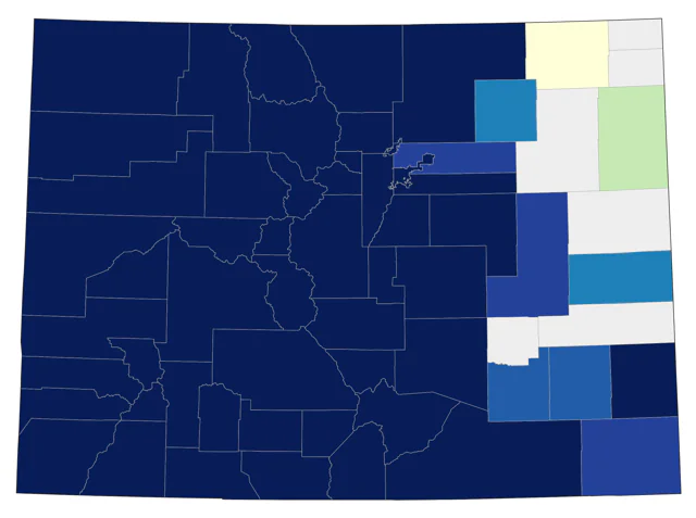 Western Warbling Vireo county map