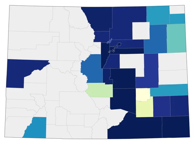 Yellow-throated Warbler county map