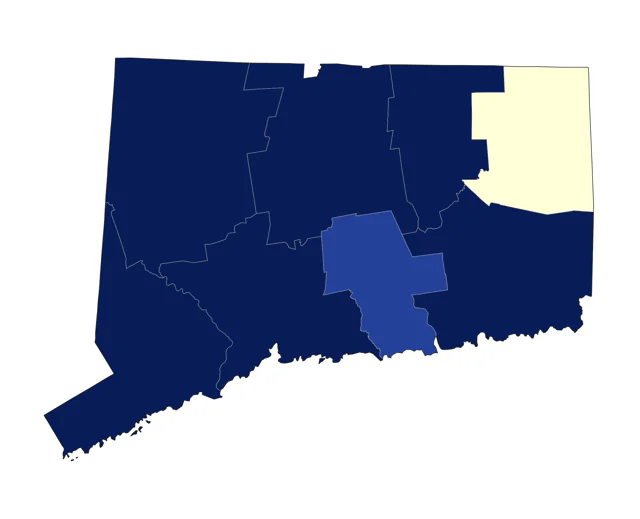Red-necked Grebe county map
