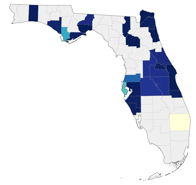American Black Duck county map