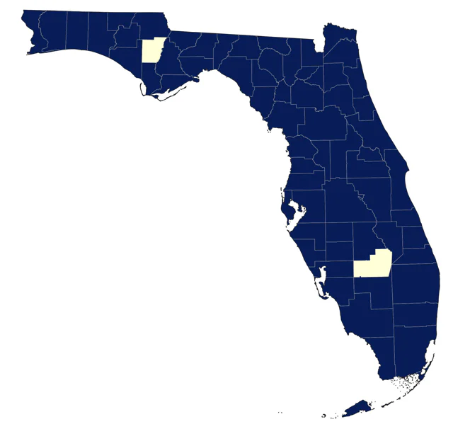 American Goldfinch county map