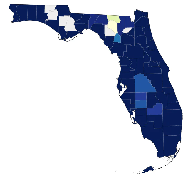 American Herring Gull county map