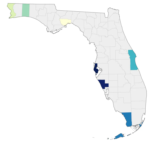American Tree Sparrow county map