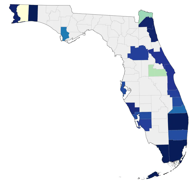 Arctic Tern county map