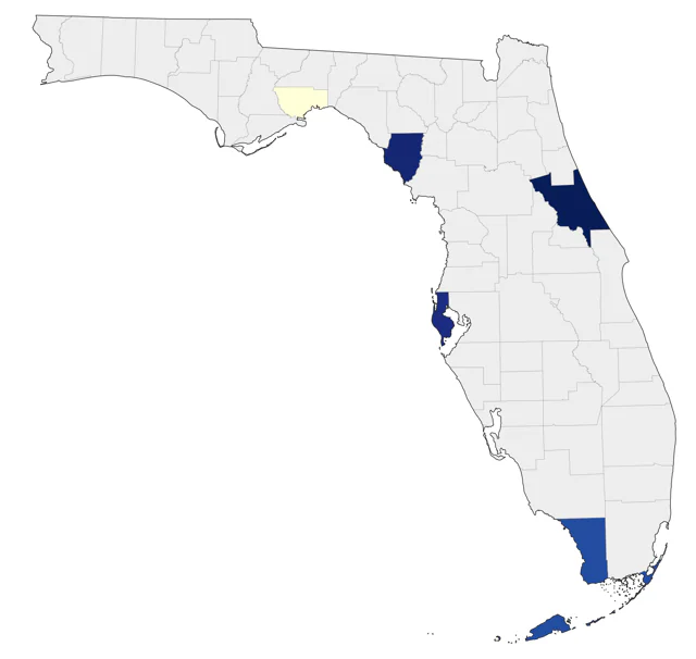 Atlantic Yellow-nosed Albatross county map