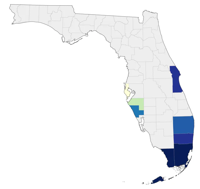 Bahama Mockingbird county map