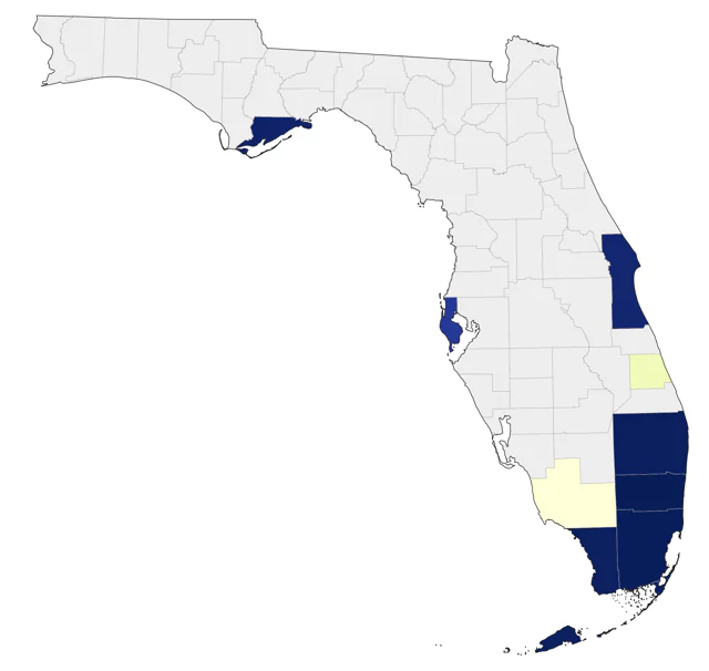 Bananaquit county map