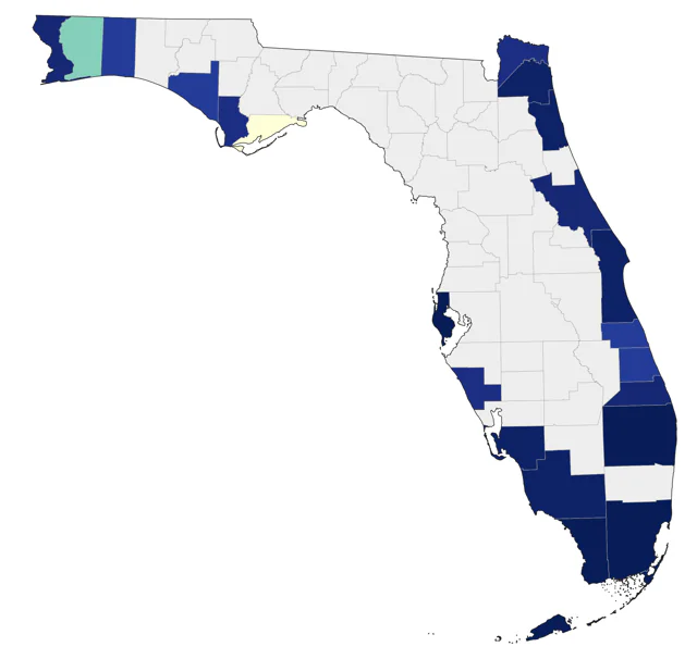 Band-rumped Storm-Petrel county map