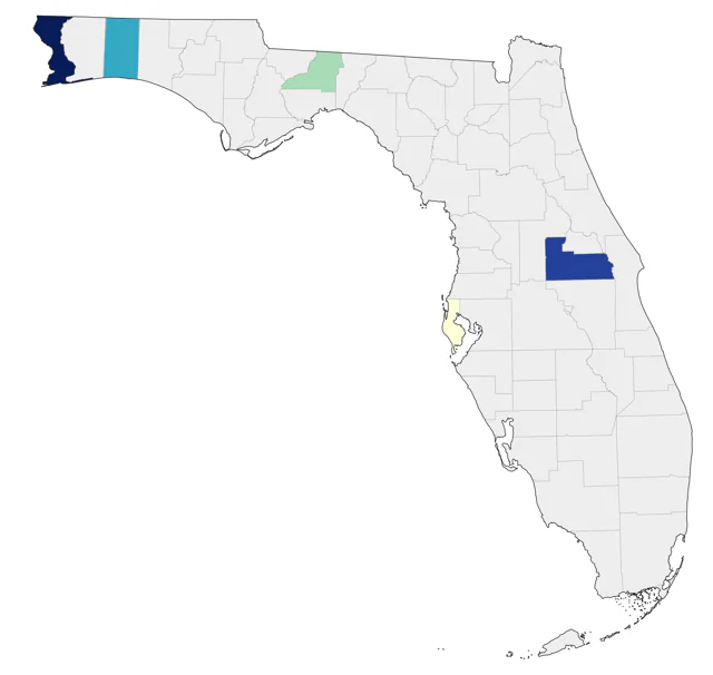 Bewick's Wren county map