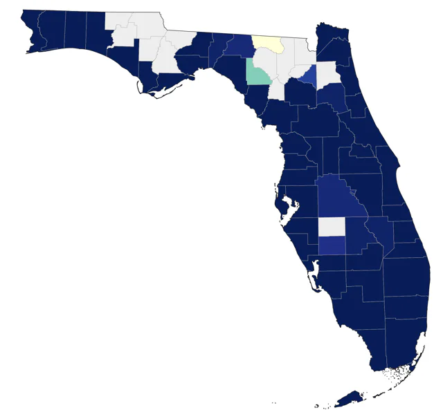 Black-bellied Plover county map