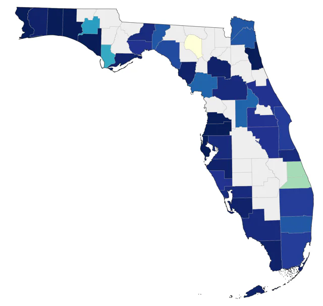Black-billed Cuckoo county map