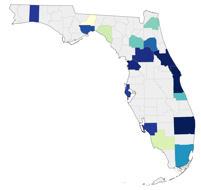 Black-headed Gull county map