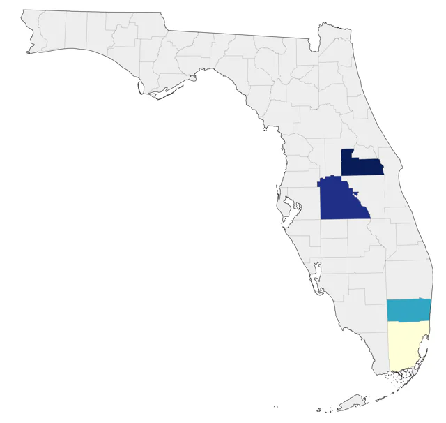 Black-necked Swan county map