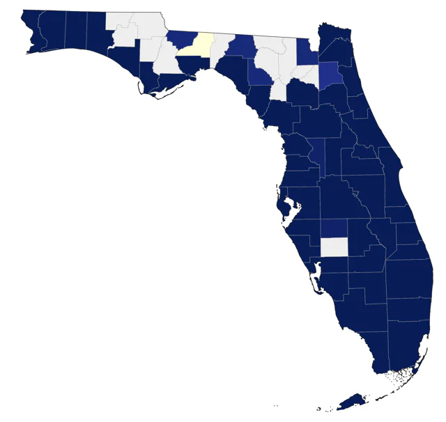 Black Skimmer county map
