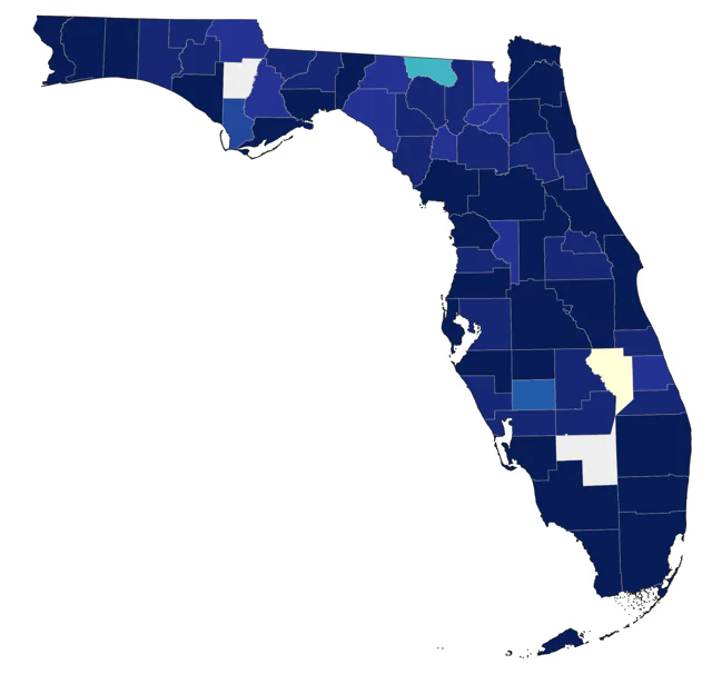 Blackburnian Warbler county map