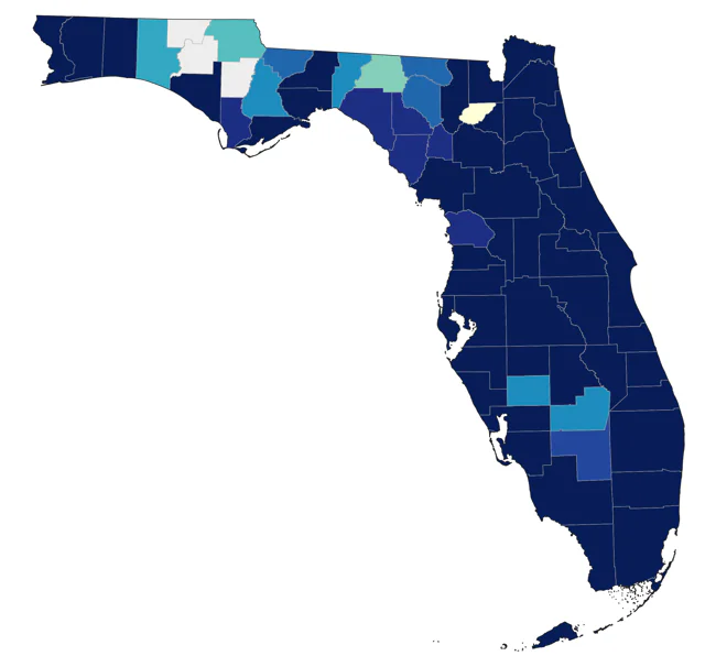 Blackpoll Warbler county map