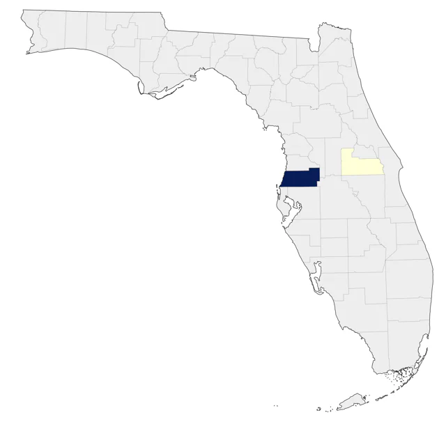 Bronze Mannikin county map