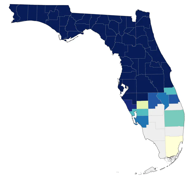 Carolina Chickadee county map