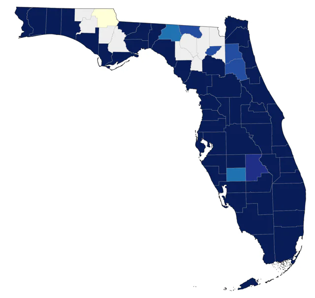 Caspian Tern county map