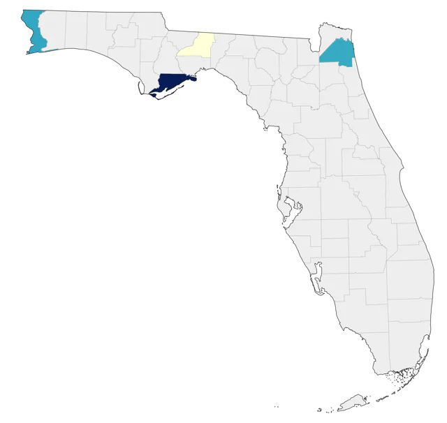 Chestnut-collared Longspur county map