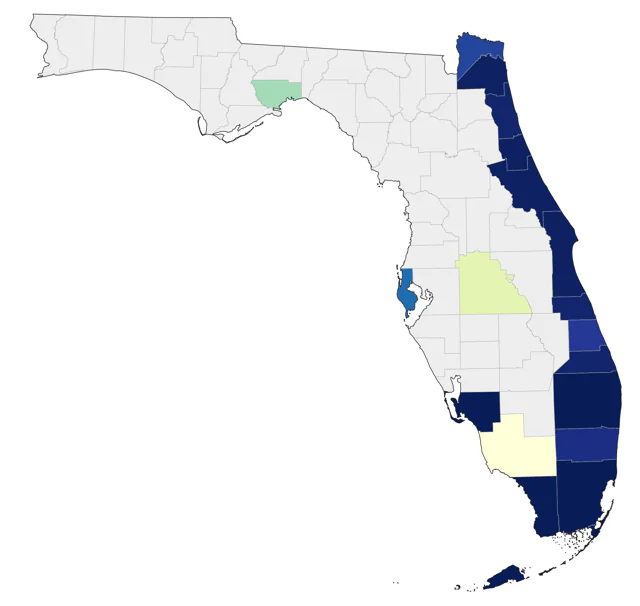 Common Eider county map