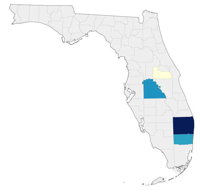 Common Shelduck county map
