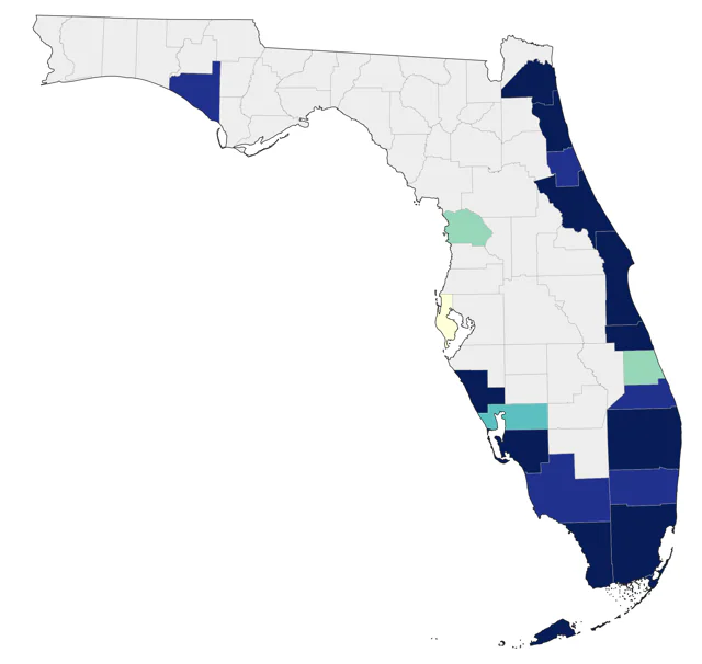 Cory's Shearwater county map