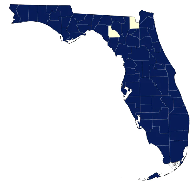 Double-crested Cormorant county map