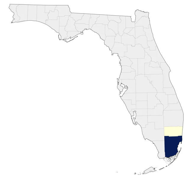 Dusky-headed Parakeet county map