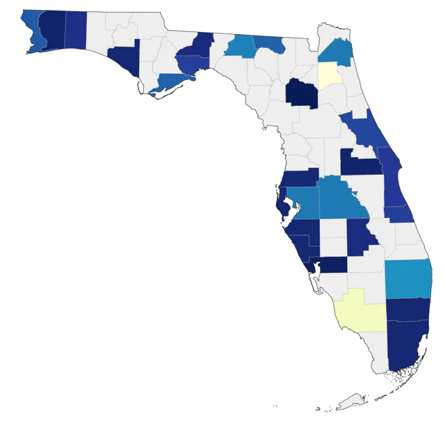 Eared Grebe county map