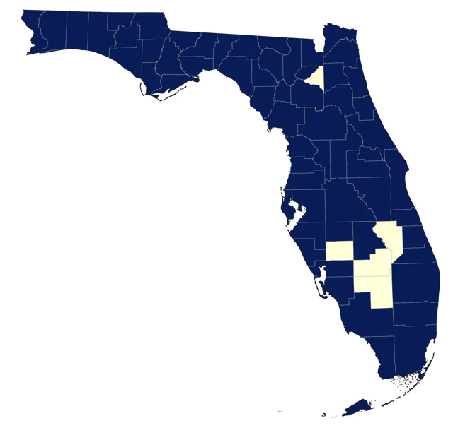 Eastern Kingbird county map