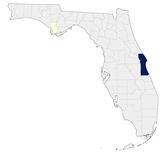 Eastern Yellow Wagtail county map