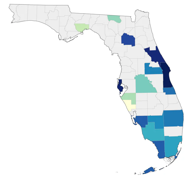Eurasian Wigeon county map